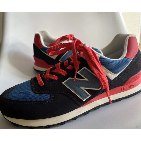 New Balance 574 Sneakers Men’s 10.5 Women’s 12 Phantom Blue/Blast Red Classic - Picture 15 of 16